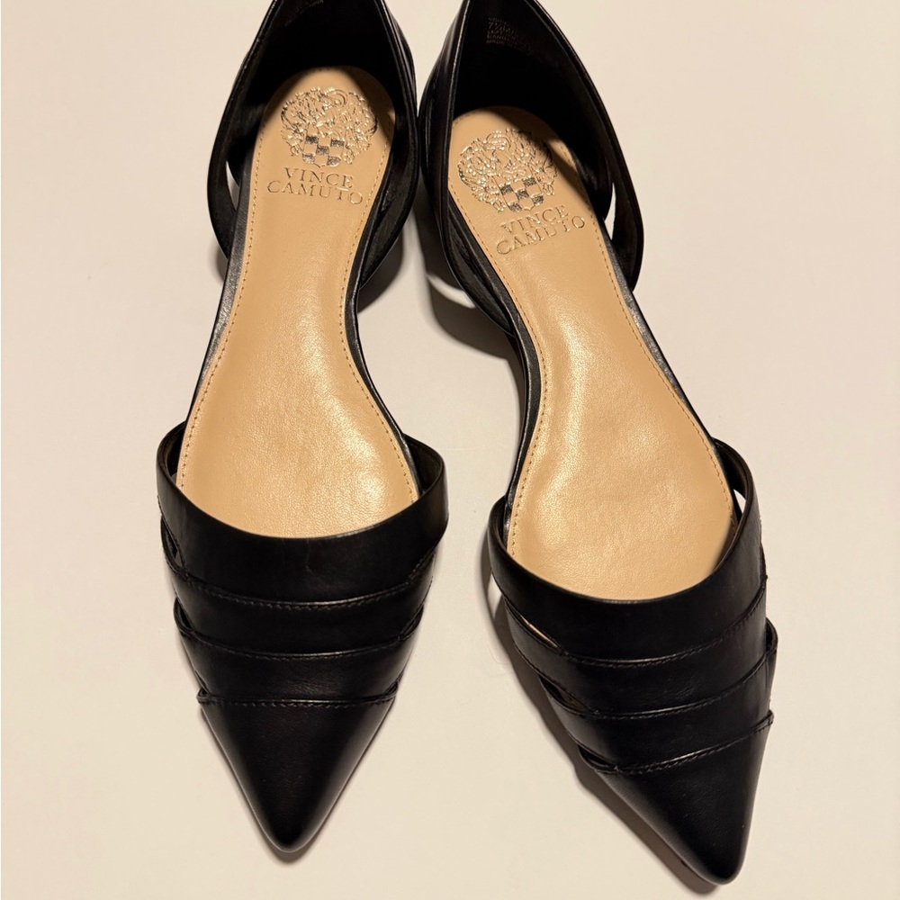 Vince Camuto Black Pointed Flats